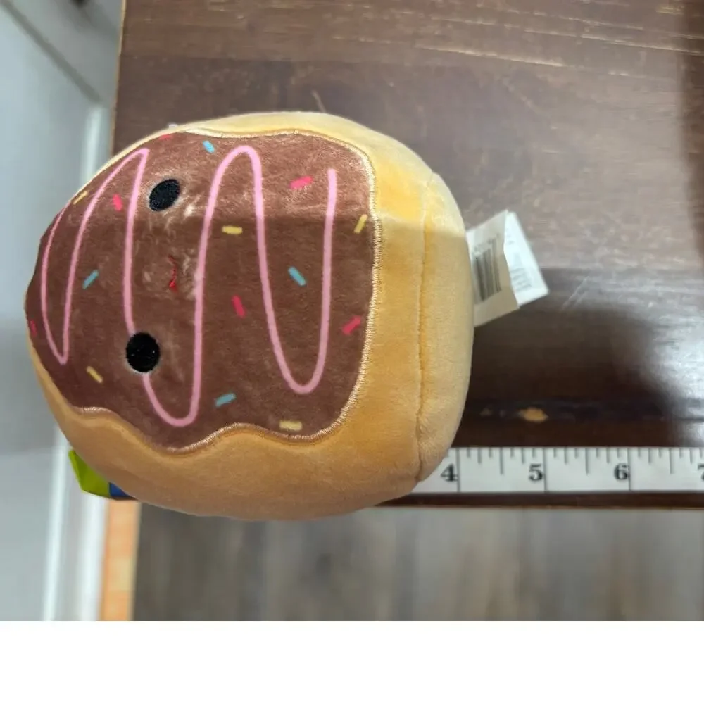 Squishmallows NWT Doy Toys Set of 2 Emily Latte Deja Donut Squeak Crinkle Plush